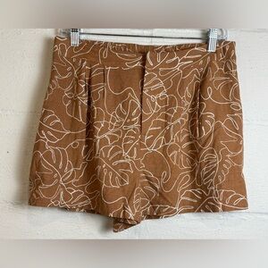 NWT Sadie & Sage Woman’s Tropical Abstract Rayon / Linen Blend Vacation Shorts